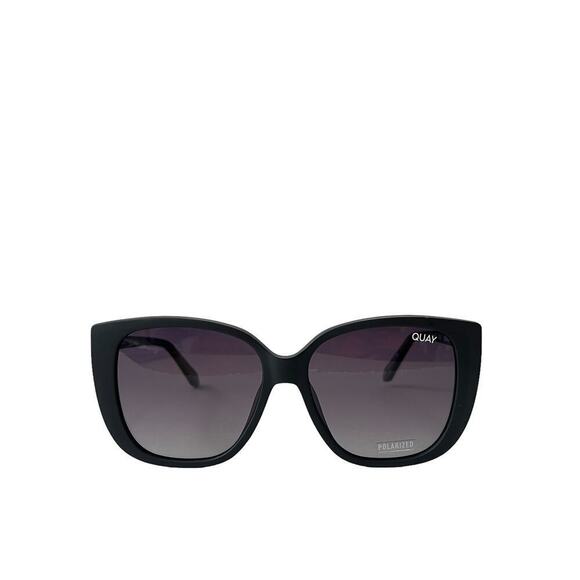 Quay Australia Ever After Sunglasses Matte Black Smoke Polarized SKU Q065 main image 2
